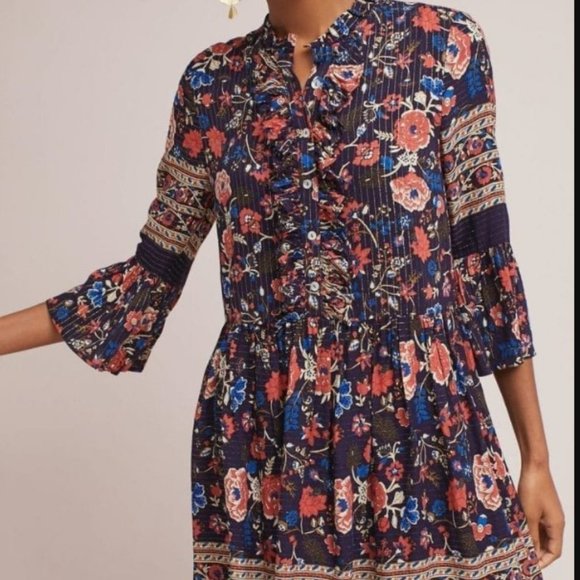 Anthropologie Dresses & Skirts - NWT ERI + ALI Tiffany Swing Blue Motif Dress